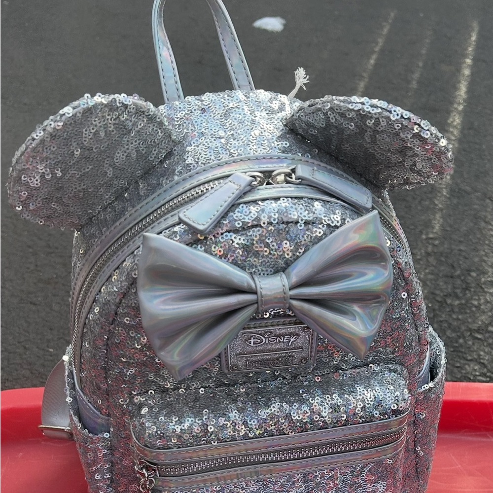 Loungefly  Silver Sequin Backpack